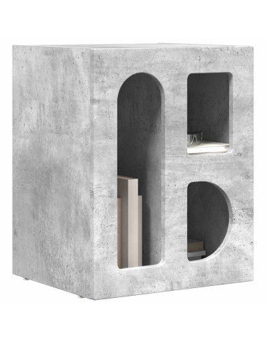 Comodino Grigio cemento 40 x 35 x 50 cm Legno multistrato