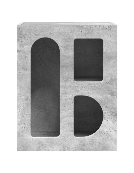 Comodino Grigio cemento 40 x 35 x 50 cm Legno multistrato