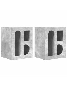 Comodino 2 pcs Grigio cemento 40 x 35 x 50 cm Legno multistrato 2