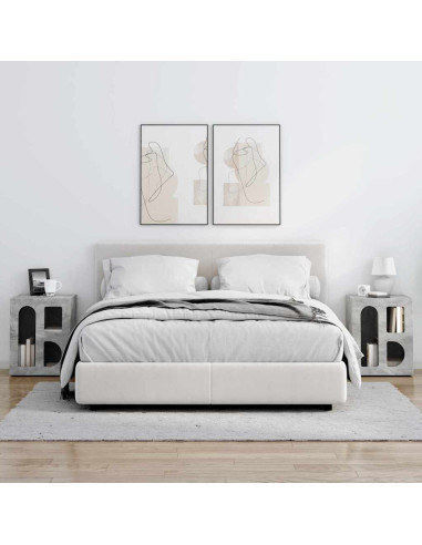 Comodino 2 pcs Grigio cemento 40 x 35 x 50 cm Legno multistrato