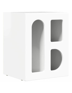 Comodino Bianco Lucido 40 x 35 x 50 cm Legno multistrato 2