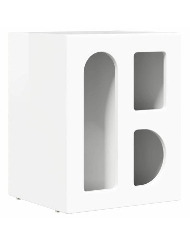 Comodino Bianco Lucido 40 x 35 x 50 cm Legno multistrato