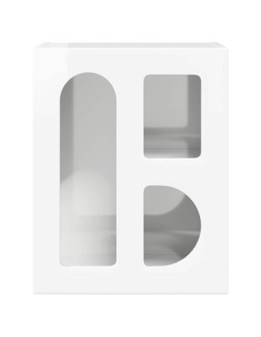 Comodino Bianco Lucido 40 x 35 x 50 cm Legno multistrato