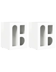 Comodino 2 pcs Bianco Lucido 40 x 35 x 50 cm Legno multistrato 2