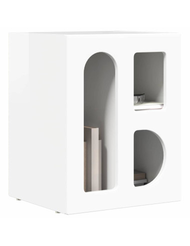 Comodino 2 pcs Bianco Lucido 40 x 35 x 50 cm Legno multistrato