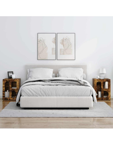 Comodino 2 pcs Rovere fumé 40 x 35 x 50 cm Legno multistrato