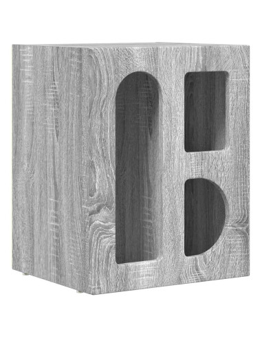 Comodino Grigio Sonoma 40 x 35 x 50 cm Legno multistrato