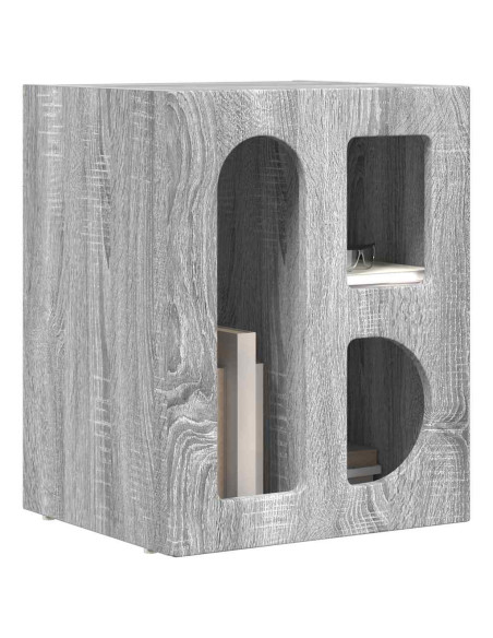 Comodino Grigio Sonoma 40 x 35 x 50 cm Legno multistrato