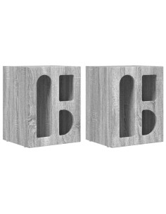 Comodino 2 pcs Grigio Sonoma 40 x 35 x 50 cm Legno multistrato 2