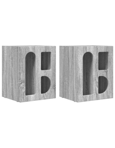 Comodino 2 pcs Grigio Sonoma 40 x 35 x 50 cm Legno multistrato