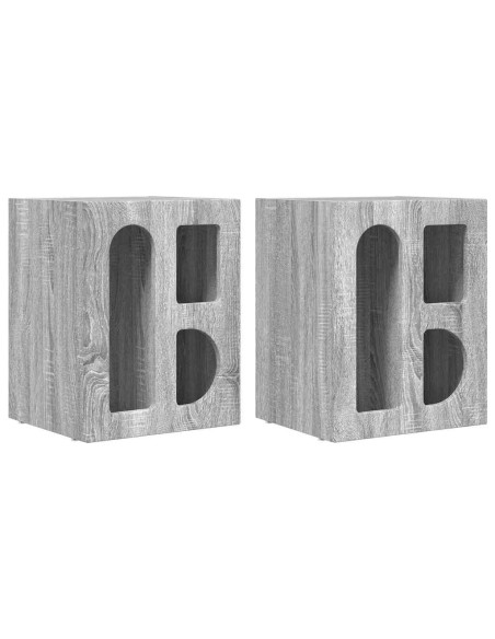 Comodino 2 pcs Grigio Sonoma 40 x 35 x 50 cm Legno multistrato