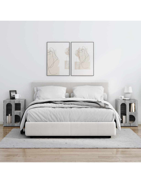 Comodino 2 pcs Grigio Sonoma 40 x 35 x 50 cm Legno multistrato