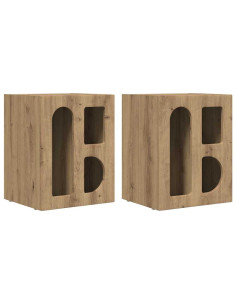 Comodino 2 pcs Rovere artigianale 40 x 35 x 50 cm 2