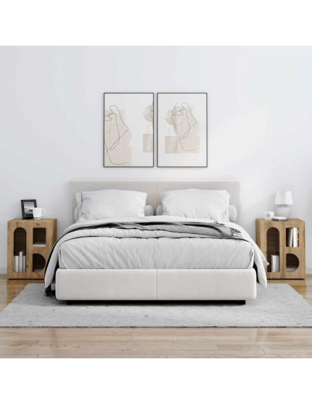 Comodino 2 pcs Rovere artigianale 40 x 35 x 50 cm