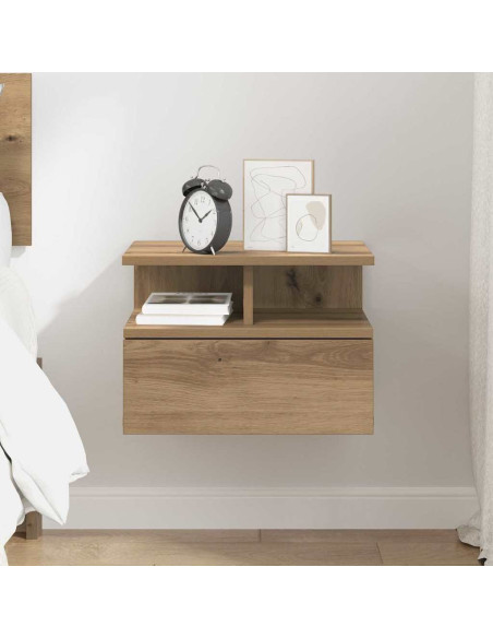 Comodino flottante Rovere artigianale 40 x 31 x 28 cm