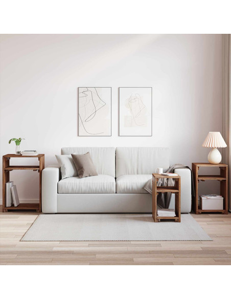 Tavolo Accent 3 pcs Marrone Legno di Mogano Massello