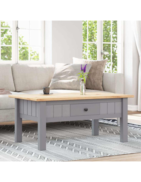 Tavolino Salotto Grigio 100x60x43,5cm Pino Massello Panama Range