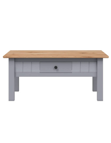 Tavolino Salotto Grigio 100x60x43,5cm Pino Massello Panama Range
