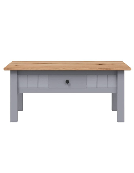 Tavolino Salotto Grigio 100x60x43,5cm Pino Massello Panama Range