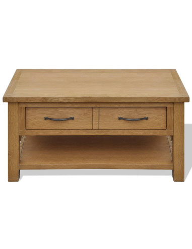 Tavolino da Salotto 88x53x45 cm in Legno Massello di Rovere