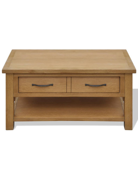 Tavolino da Salotto 88x53x45 cm in Legno Massello di Rovere