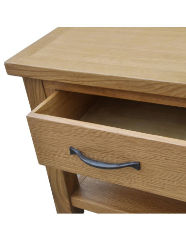 Tavolino da Salotto 88x53x45 cm in Legno Massello di Rovere