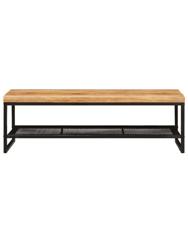 Tavolino da salotto Marrone e Nero Legno di mango massello