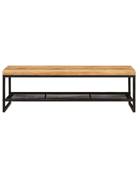 Tavolino da salotto Marrone e Nero Legno di mango massello