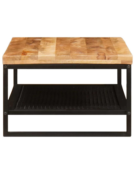 Tavolino da salotto Marrone e Nero Legno di mango massello