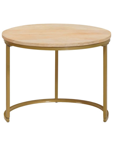 Tavoli da Caffè Nido 3 pcs Legno massello di mango e acciaio