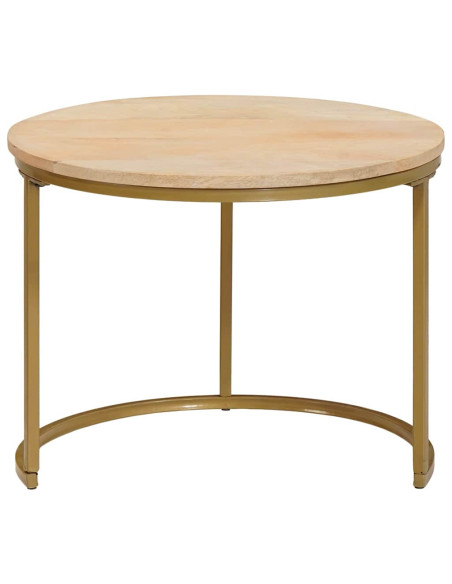 Tavoli da Caffè Nido 3 pcs Legno massello di mango e acciaio