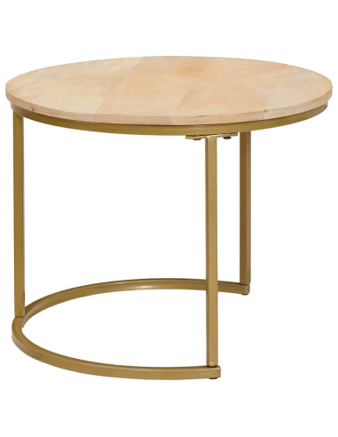 Tavoli da Caffè Nido 3 pcs Legno massello di mango e acciaio