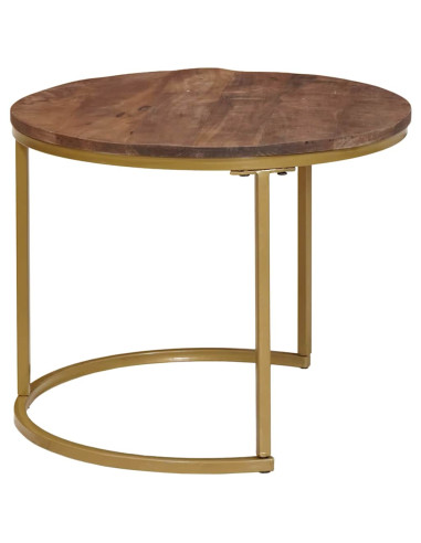 Tavoli da Caffè Nido 3 pcs Legno massello di mango e acciaio