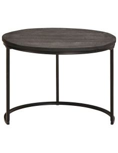 Tavoli da Caffè Nido 3 pcs Legno massello di mango e acciaio 2