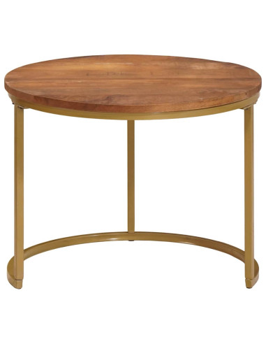 Tavoli da Caffè Nido 3 pcs Legno massello di mango e acciaio