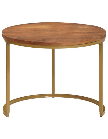 Tavoli da Caffè Nido 3 pcs Legno massello di mango e acciaio