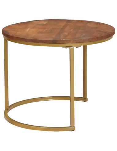 Tavoli da Caffè Nido 3 pcs Legno massello di mango e acciaio