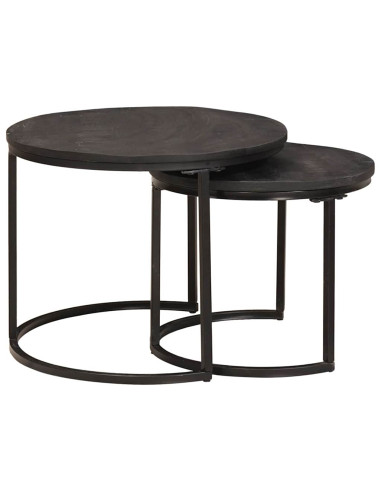 Tavoli da Caffè Nido 2 pcs Legno massello di mango e acciaio