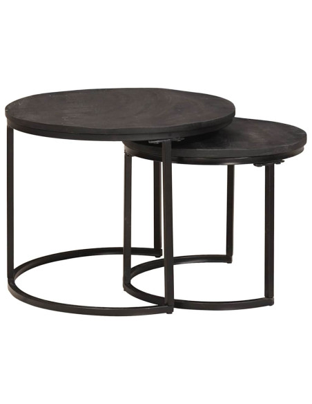 Tavoli da Caffè Nido 2 pcs Legno massello di mango e acciaio