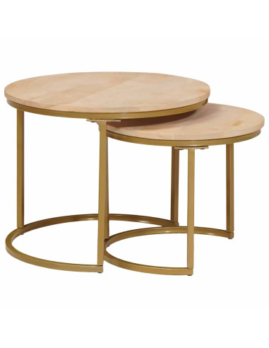 Tavoli da Caffè Nido 2 pcs Legno massello di mango e acciaio