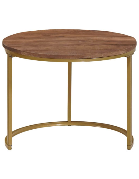 Tavoli da Caffè Nido 2 pcs Legno massello di mango e acciaio