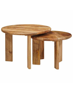 Tavoli da Caffè Nido 2 pcs Marrone Legno di mango massello 2