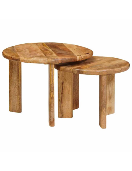 Tavoli da Caffè Nido 2 pcs Marrone Legno di mango massello