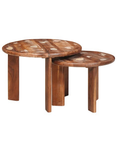 Tavoli da Caffè Nido 2 pcs Multicolore Legno massello riciclato 2