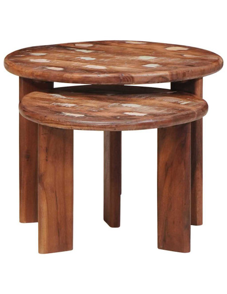 Tavoli da Caffè Nido 2 pcs Multicolore Legno massello riciclato