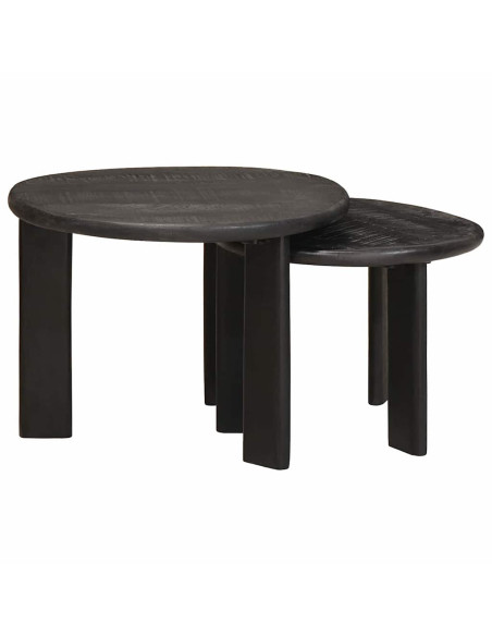 Tavoli da Caffè Nido 2 pcs Bianco Legno di mango massello