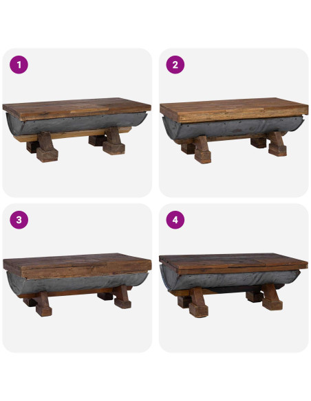 Tavolino da salotto Naturale 90 x 50 x 35 cm legno