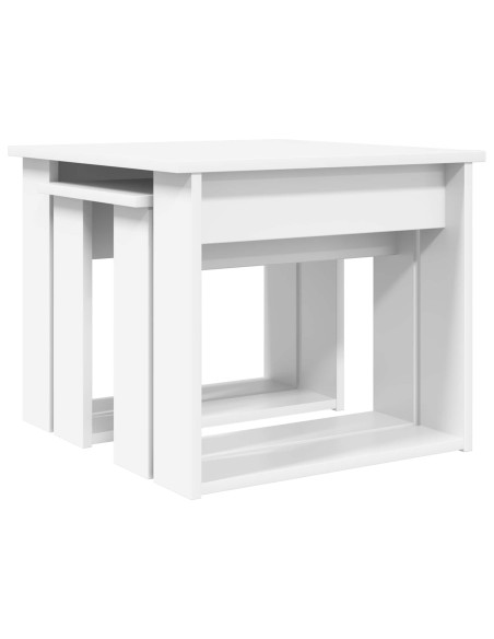 Set di Tavolini da Caffè 2 pcs Bianco Legno multistrato