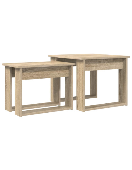 Set di Tavolini da Caffè 2 pcs Rovere Sonoma Legno multistrato