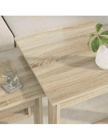Set di Tavolini da Caffè 2 pcs Rovere Sonoma Legno multistrato